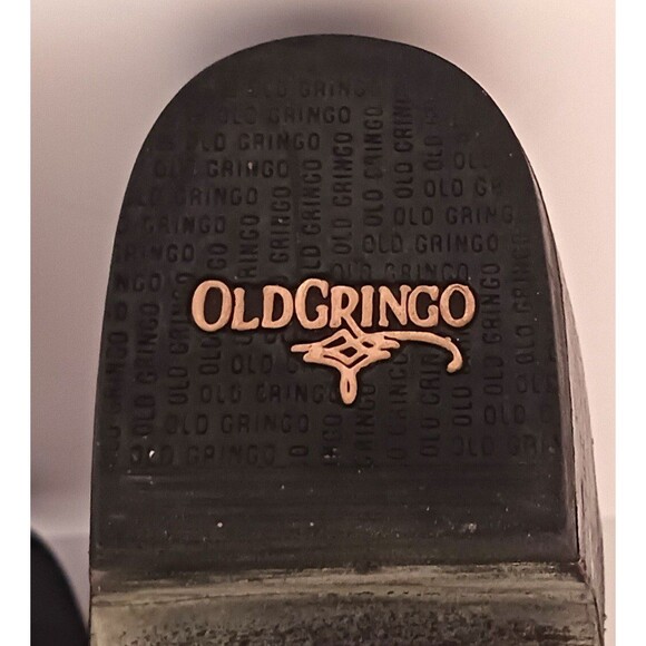 Old Gringo Blk Leather Combat Boot Lace Up Silver Back Zip 9.5M Made in Mexico - Picture 15 of 16